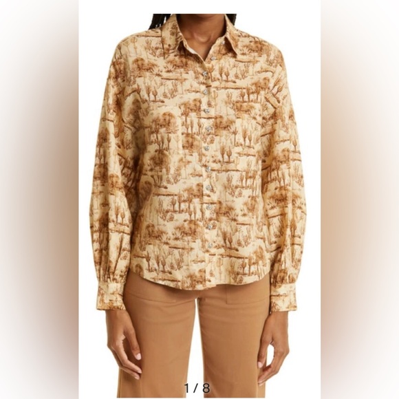 New Cami NYC Belski Linen Shirt in Desert Size Small - Picture 1 of 6